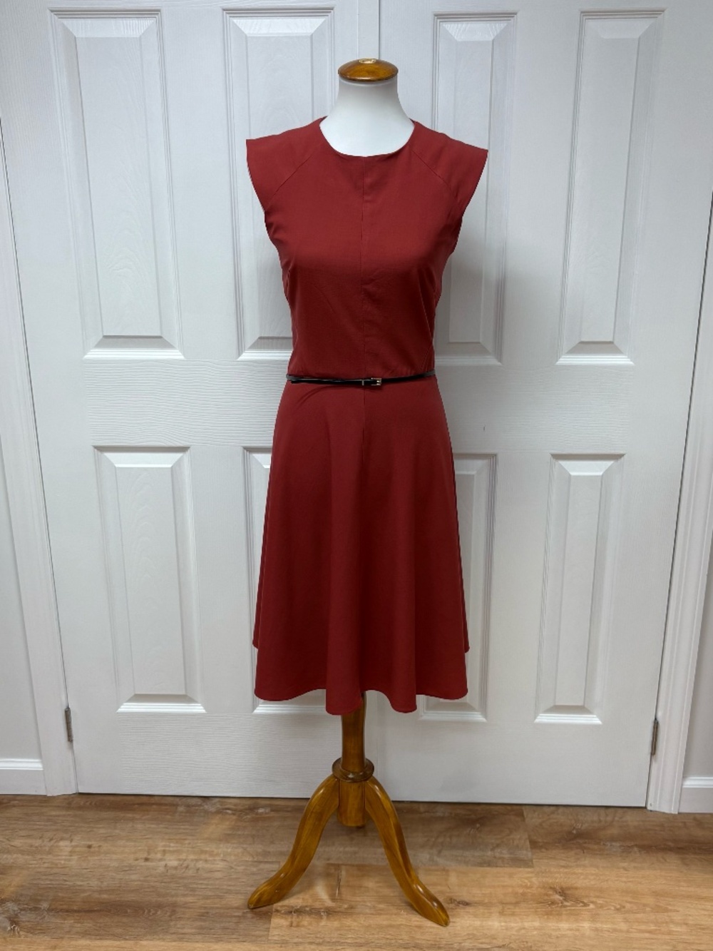 M.M. Lafleur Dark Red Sleeveless A-Line Midi Dress - Size 6.